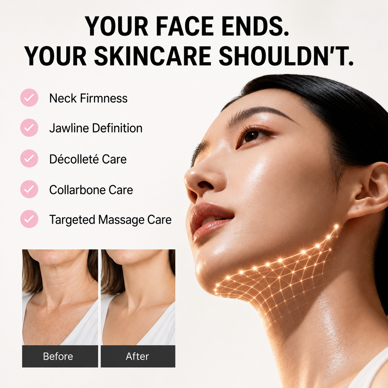 PDRN Collagen Gua Sha Neck Wrinkle Cream | Built-In Gua Sha Massager with Volufiline 5% + PDRN | Firming, Contour Care for the Look of Fine Lines, Jawline, Neck, Décolleté,Underarms, Chest, Legs, Shoulder | Massage Cream | Korean Skincare