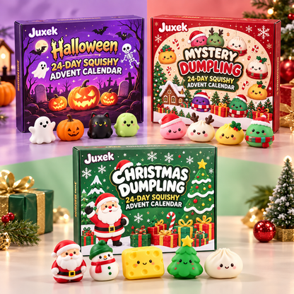 Juxek 24-Day Squishy Advent Calendar – Halloween & Christmas Surprise Countdown Box