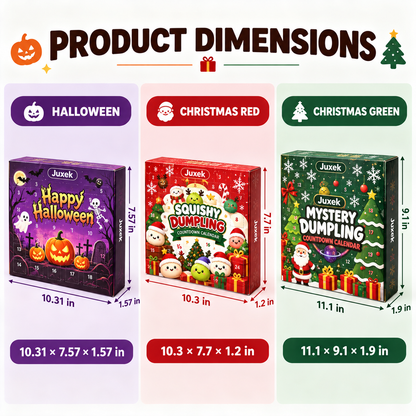 Juxek 24-Day Squishy Advent Calendar – Halloween & Christmas Surprise Countdown Box