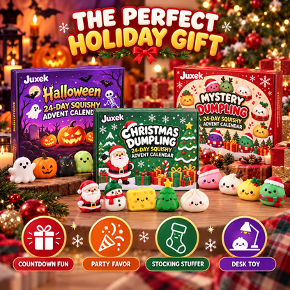 Juxek 24-Day Squishy Advent Calendar – Halloween & Christmas Surprise Countdown Box