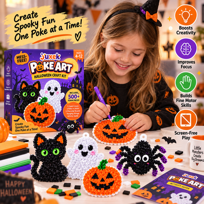 Juxek™ Spooky Craft Kit – Creative Foam Art Activity Toy for Kids, Screen-Free Halloween Fun