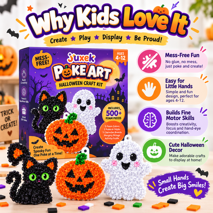 Juxek™ Spooky Craft Kit – Creative Foam Art Activity Toy for Kids, Screen-Free Halloween Fun