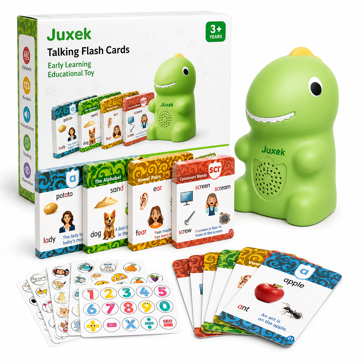Juxek™ Talking Flash Cards – Interactive Learning Set for Kids
