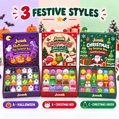 Juxek 24-Day Squishy Advent Calendar – Halloween & Christmas Surprise Countdown Box