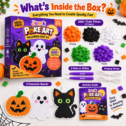 Juxek™ Spooky Craft Kit – Creative Foam Art Activity Toy for Kids, Screen-Free Halloween Fun
