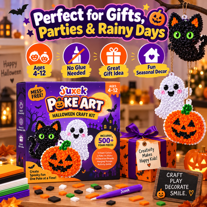 Juxek™ Spooky Craft Kit – Creative Foam Art Activity Toy for Kids, Screen-Free Halloween Fun
