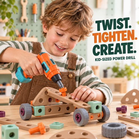 Juxek Mini Maker Toolbox™ — 144-Piece Kids Construction & Tool Set