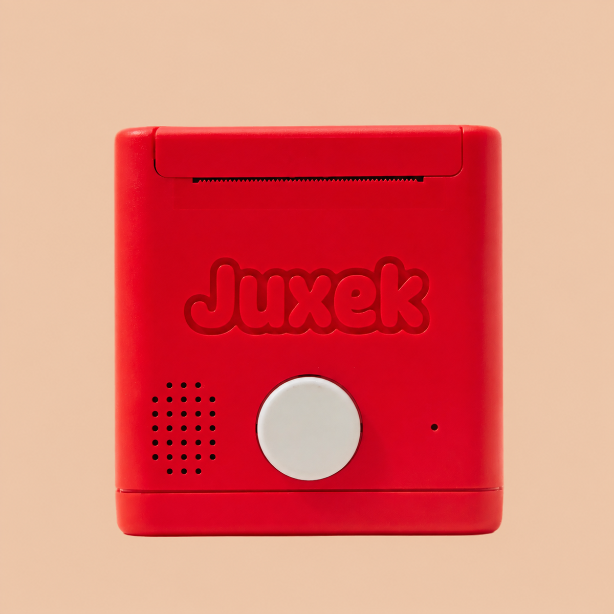 Juxek Q15 AI Voice-Activated Mini Sticker Printer with Screen, Red Inkless Thermal Printer with 5 Rolls Instant-Print Paper and 5 Rolls Self-Adhesive Paper