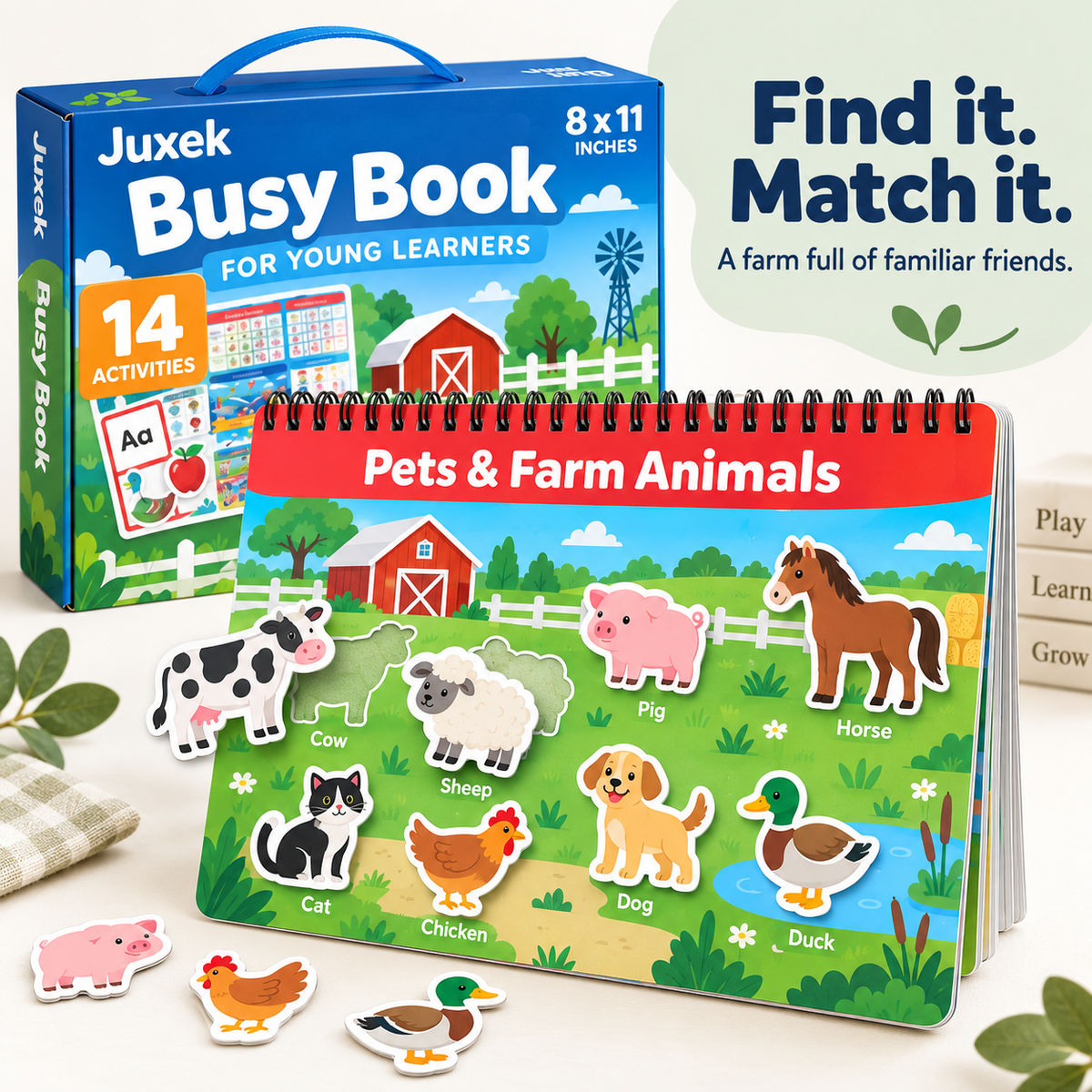 Juxek Busy Book – Hands-On Matching Activities for Preschoolers