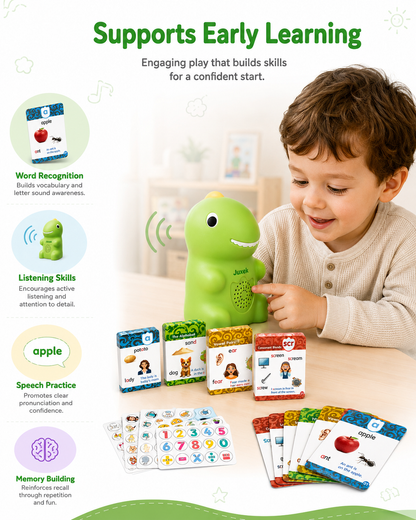 Juxek™ Talking Flash Cards – Interactive Learning Set for Kids